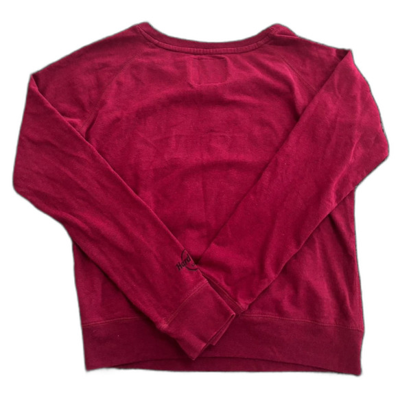 Hard-rock-cafe Women's Red and Burgundy Sweatshirt - Picture 2 of 4